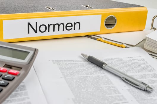 File folder labelled Standards