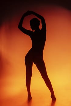 Erotic silhouette of nude and sexy woman