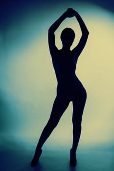 Erotic silhouette of nude and sexy woman