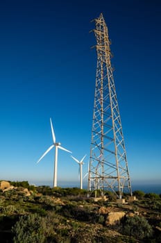 Power Plant Renewable Energy Wind Turbines and Solar Panels