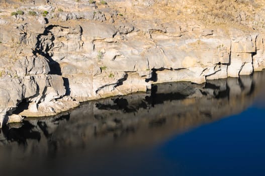 River with Dark Black Water in Canary Islands