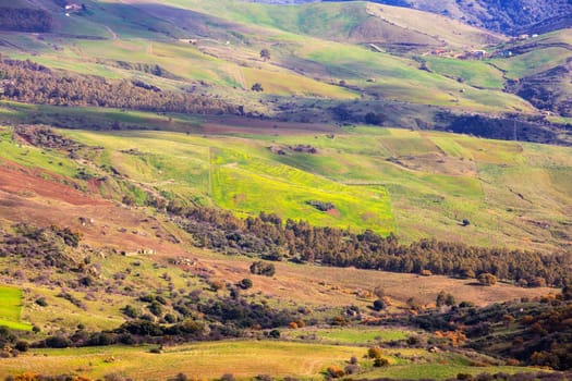 View of Enna countryside from Altesina mountain