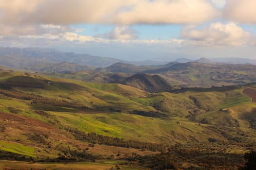View of Enna countryside from Altesina mountain