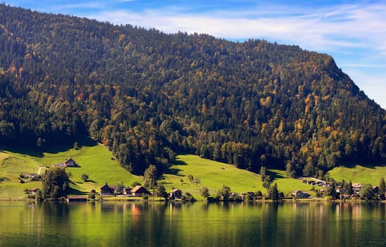 Lake Ägeri with reflection