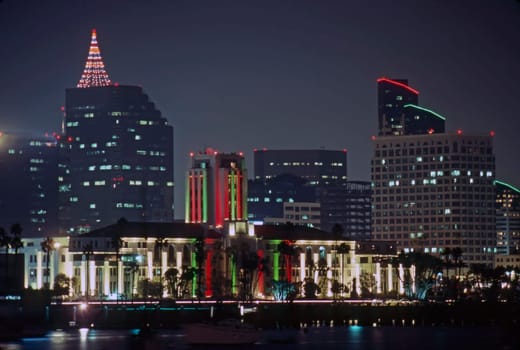 Night view of downtown  San Diego