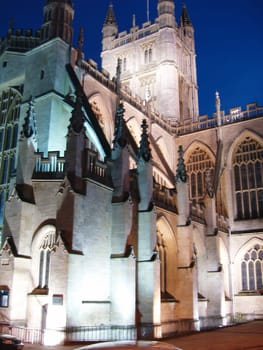 Cathedral in Bath at night