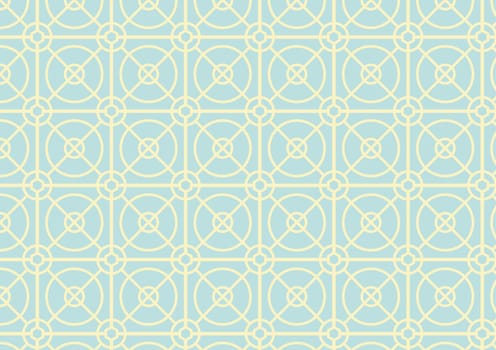 Light yellow circle and square pattern on green pastel color