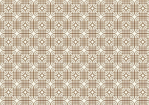 Rounded corner square, circle and line retro pattern on light yellow pastel color
