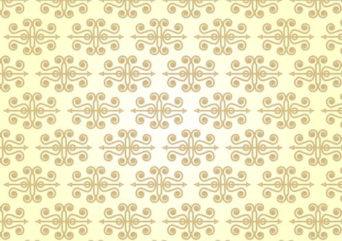 Vintage seamless pattern style on light yellow color background. Roman pattern style