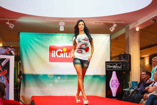 View of young Model during fashion show