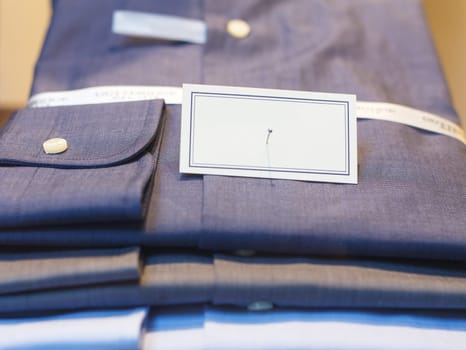 View of Shirts in the shop in Milan