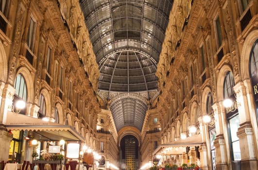 View of Gallery Vittorio Emanuele II in Milan, Italy