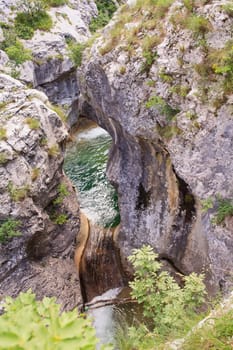 View of river in Val Rosandra, italy