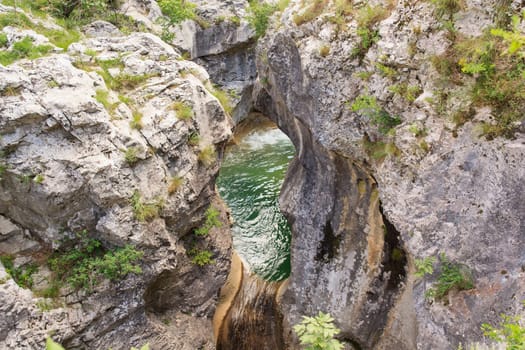 View of river in Val Rosandra, italy
