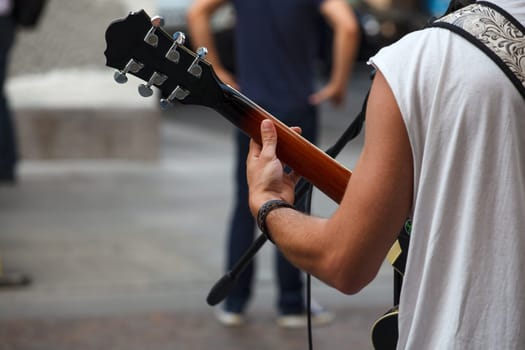 Guitar player during the street concert