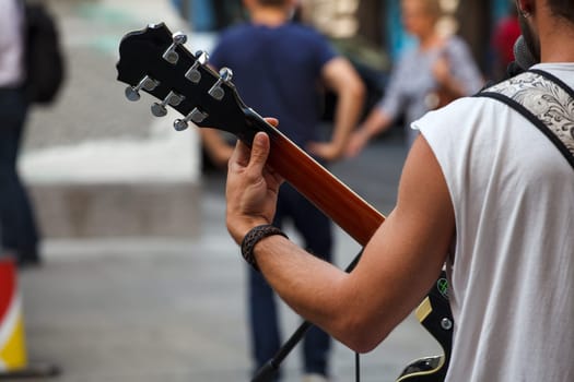 Guitar player during the street concert