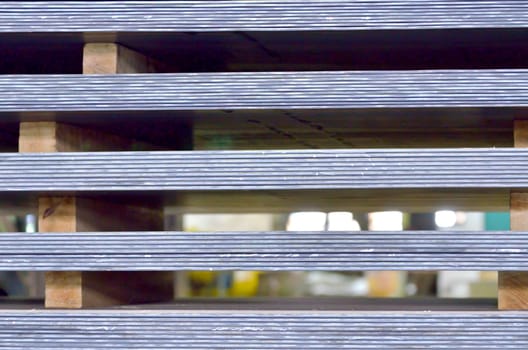 stack of steel plate in factory