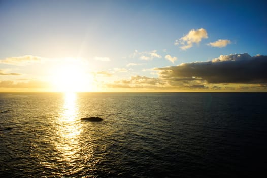 Colred Sunrise Clouds over the Atlantic Ocean in Tenerife Canary Islands