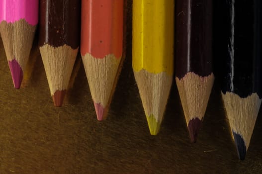 New Pencils Textured Set on a Colored Background