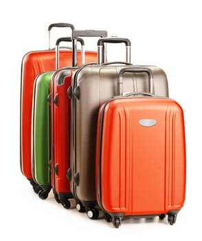 Luggage consisting of large suitcases isolated on white