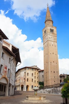 View of ancient building in Pordenone, Italy