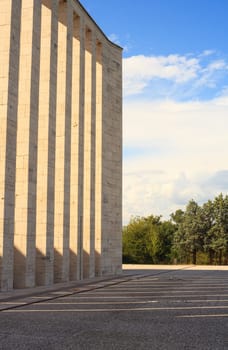 View of a row of marble pillars