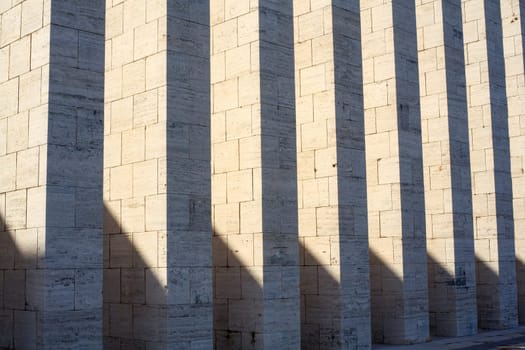 View of a row of marble pillars