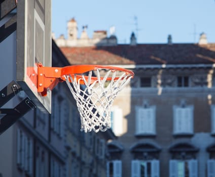 View of basket hoop in Trieste, Italy