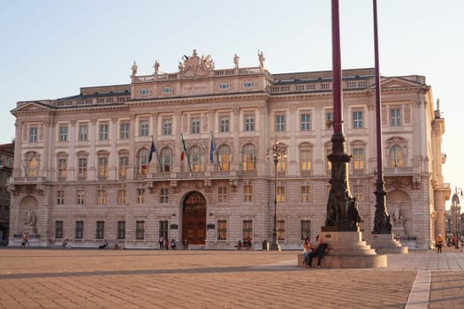 View of porch in Piazza Unità d'Italia, Trieste