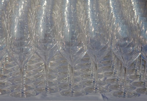 View of Many glasses on the table