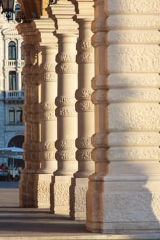 View of porch in Piazza Unità d'Italia, Trieste