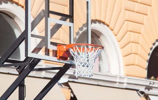 View of basket hoop in Trieste, Italy