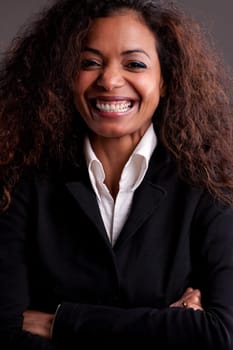 Beautiful afro businesswoman smiling