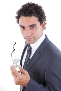 confident adult man in suit with sunglasess