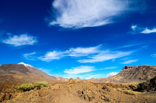 Desert Landscape in Volcan Teide National Park, Tenerife, Canary Island, Spain