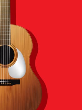 Abstract  music background with classical guitar and copy space