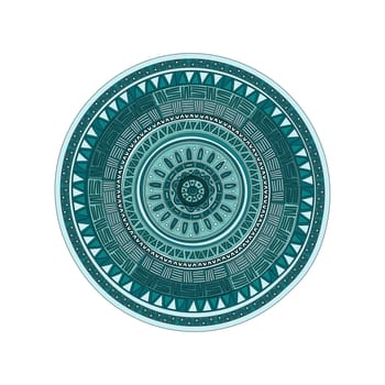 Round ornament mandala pattern over white
