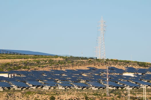 Power Plant Renewable Energy Wind Turbines and Solar Panels