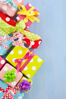 Gifts in colorful packaging for your birthday