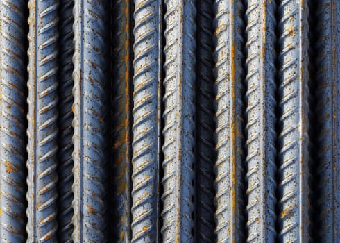 Structural steel on a construction site