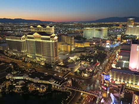 View of Las Vegas from high up in the air