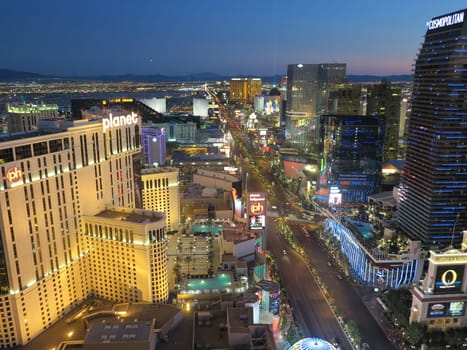 View of Las Vegas from high up in the air