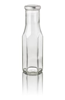 Detached hexagonal milk bottle