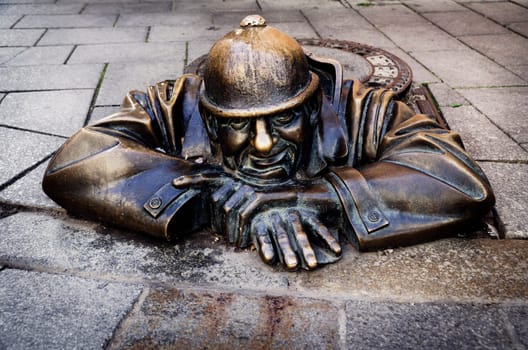 Man at work, statue in Bratislava, Slovakia