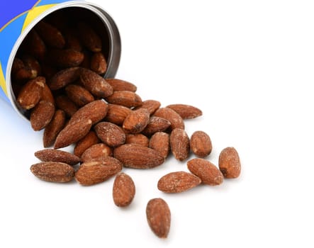 Almonds with salted from container