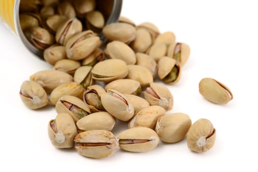 Pistachios with salted from container