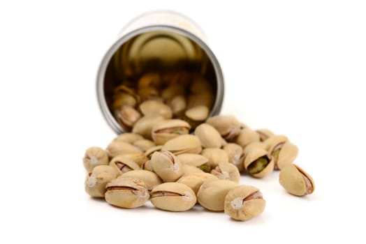 Pistachios with salted from container