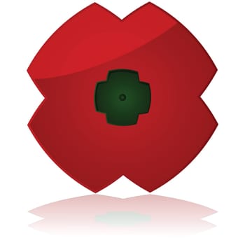 Icon showing a poppy, traditionally used during Remembrance Day