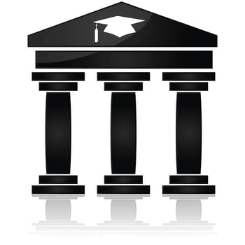 Icon showing a traditional style institution of higher learning