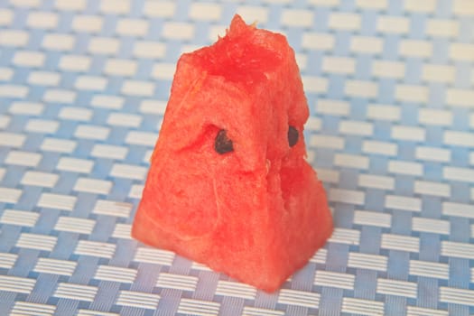 Close up  fresh slices  red watermelon